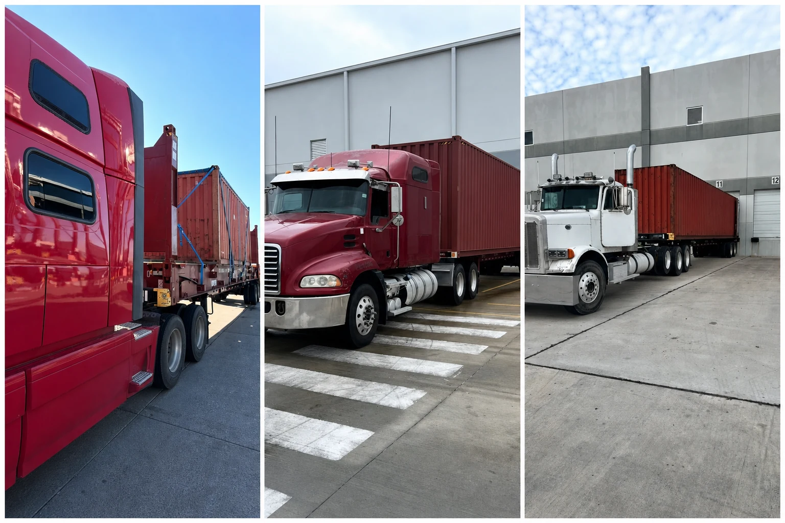 Three DCS-Amez fleet tractors working with containers